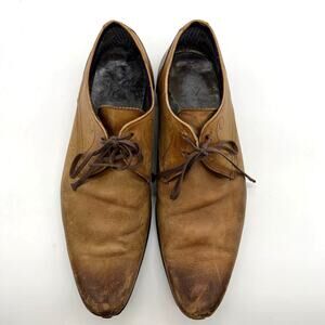 Men's Brown Leather Casual Shoes Size 8